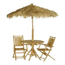 Bamboo Umbrella Table And Chair Sets