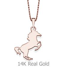 pendant and necklace in 14k rose gold