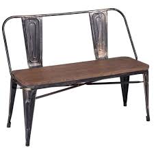 Chances are you'll found another upholstered dining banquette bench higher design ideas. Boyel Living Rustic With Wooden Seat Panel And Metal Backrest And Legs Vintage Distressed Dining Table Bench Tr Pp036325daa The Home Depot