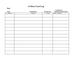 Printable Food Diary Calorie Keeper Simple Journal Template