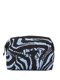 ganni zebra print logo make up bag
