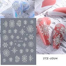 snowflake nail art sticker decals 5d