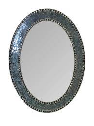 Lighted vanity mirrors really change your makeup game. 32 5 X24 5 Oval Frame Crackled Glass Mosaic Decorative Vanity Mirror In Jewel Tone Colors By Decorshore Black Gray