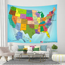 us state map tapestry for bedroom