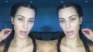 kim kardashian goes completely makeup