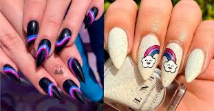 bi pride with nail art