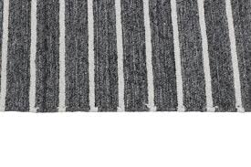 dark gray rug with white stripes