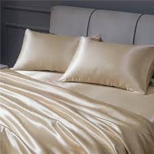 satin bed linen luxury double bed