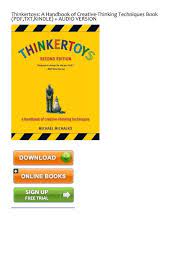 a handbook of creative thinking techniques