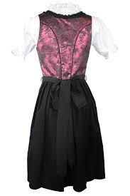 1 Piece Midi Dirndl Dress Without Blouse Color Black And Winered