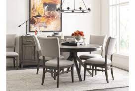 Charthouse rectangular dining table, 4 upholstered side chairs and bench. Kincaid Furniture Cascade Round Dining Table Set With 4 Chairs Godby Home Furnishings Dining 5 Piece Sets