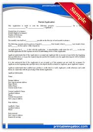 Free Printable Rental Applications Free Printable Form Generic