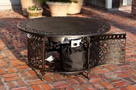 Fire pit table and chairs costco. Sedona Round Cast Aluminum Lpg Fire Pit Costco Com Exclusive Fire Sense