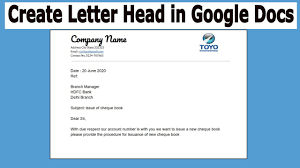 letter head in google docs