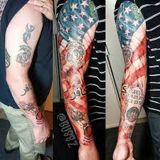 12 american flag sleeve tattoo ideas