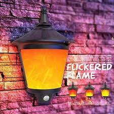 96 led solar wall flame light outdoor