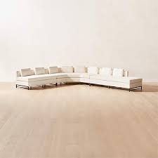 Metric White Boucle Armless Sofa With