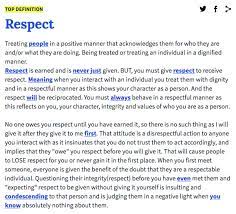 It is not given just because you or your clan has good stats. Respect Is A Dangerous Word And Why Is Should Not Be Earned By T J Peters Medium