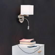 Chrome Reading Wall Light With Usb Port