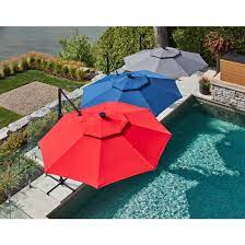 11 Ft Grey Offset Patio Umbrella Base