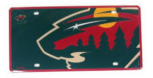 Details About Minnesota Wild Mega Logo Design Premium Laser Tag Acrylic License Plate Hockey