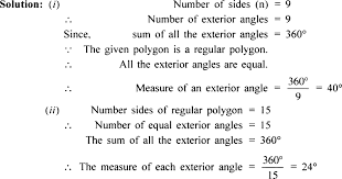 exterior angle of a regular polygon