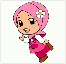 baru sketsa gambar kartun muslim ah