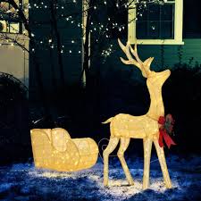 sleigh set with warm led lights