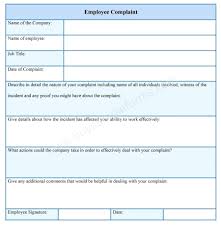 Sample Employee Complaint Form Template Haci Saecsa Co Hr Legal