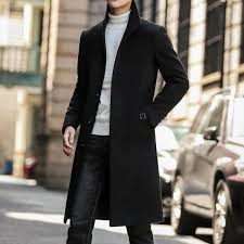 Buy Luxury Men Trench Coat Black Style