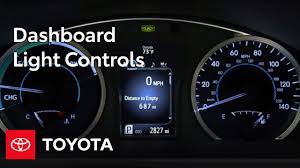 toyota how to dashboard light controls