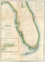 1855 Coastal Survey Map Nautical Chart Of Florida 16 00