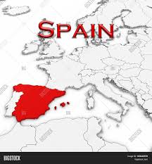 Close up of a world map with spain in focus stock photo alamy. 3d Map Spain Country Image Photo Free Trial Bigstock