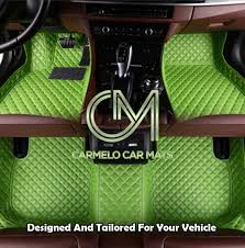 green luxury custom car floor mats