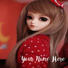 cute doll dp name wishes photo frame