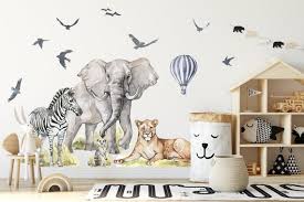 Safari Animal Watercolor Wall Decals