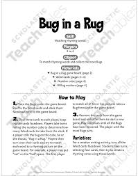 bug in a rug rhyming words game