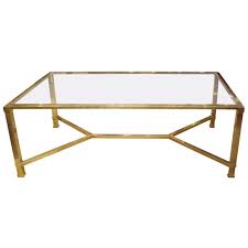 Antique Brass And Glass Coffee Table