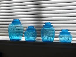Blue Glass Canisters Collectibles