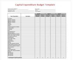 Capital Expenditure Budget Template In 2019 Financial