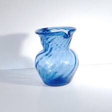 Vintage Cobalt Blue Pitcher Vase Hand