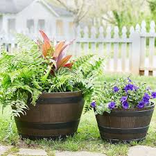 Whiskey Barrel Outdoor Planter