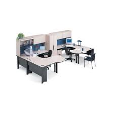 A rectangular top and an open front shelved workstation underneath are of black finished particleboard. 2 Person Desk You Ll Love In 2021 Visualhunt