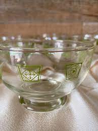 Glass Dessert Cups Bowls With Green