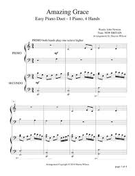 Free printable sheet music notes for easy piano for beginners. Amazing Grace Easy Piano Duet 1 Piano 4 Hands By John Newton Digital Sheet Music For Set Of Parts Sheet Music Single Download Print S0 16328 Sheet Music Plus