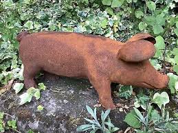 Metal Large Rusty Cast Iron Pig