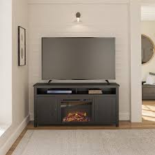 Ameriwood Home Farmington Electric Fireplace Tv Console In Black Oak