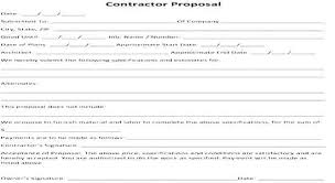 Free Printable Contractor Proposal Forms Onedaystartsnow Co