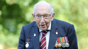 'amazing to see captain tom! Captain Tom Moore 100 Year Old Uk Fundraising Hero Honored At Funeral Cnn