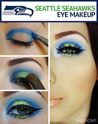 seattle seahawks eye makeup tutorial
